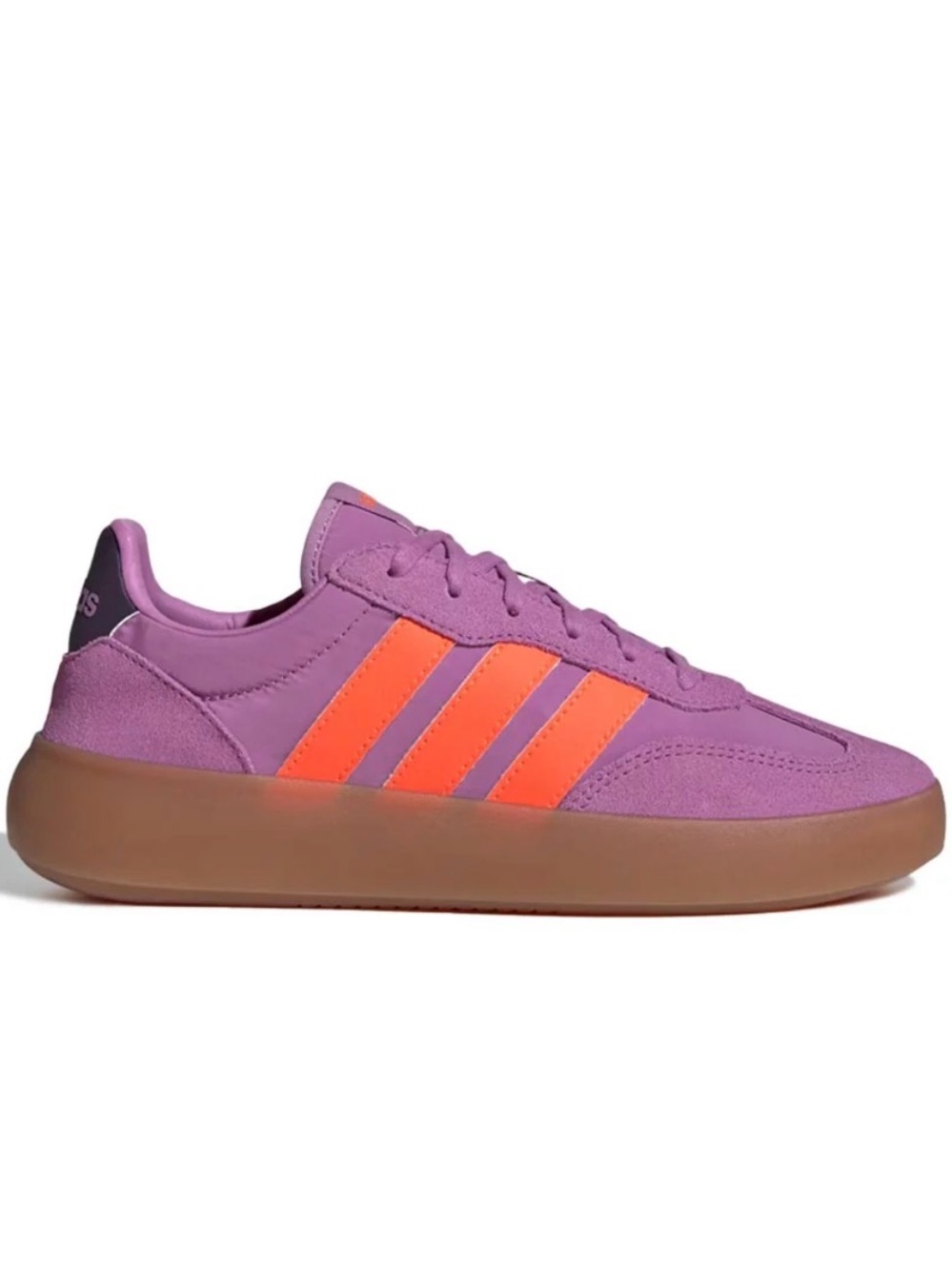 adidas Barreda Women's Sneaker in Purple with Orange Stripes 985999 - Picture 7 of 8